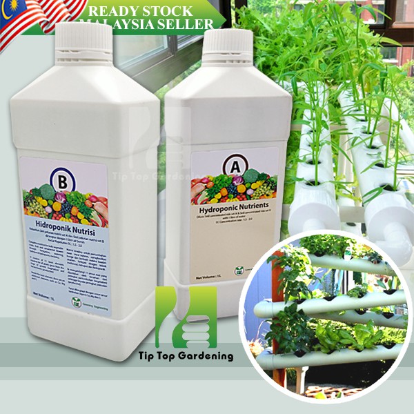 Hydroponics Nutrients Ab Concentrated Fertilizer 1 Litre A And 1 Liter