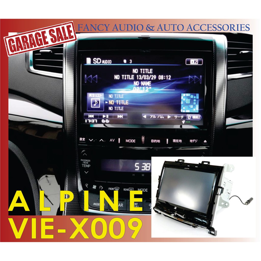 ALPINE VIE-X009 (JAPAN) HEAD UNIT TOYOTA VELLFIRE ALPHARD AHN20 