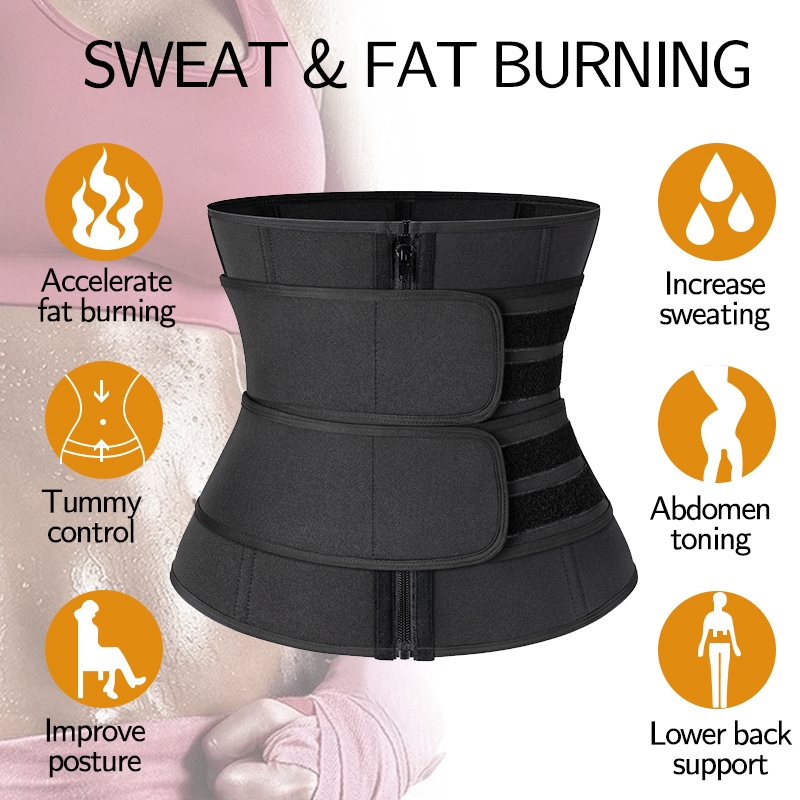 Waist Trainer Three Belt For Women Sauna Sweat Body Shaper Weight Loss  Corset Girdle Underbust Slimming Belt 