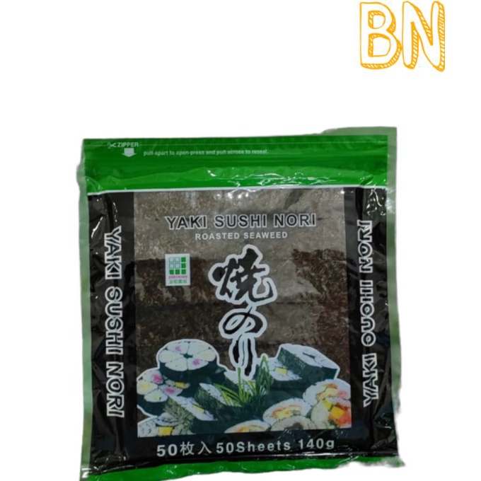 Yaki Sushi Nori Roasted Seaweed Jhfoods 50s Pcs 140g Shopee