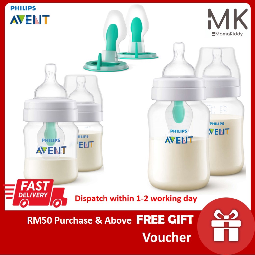 PHILIPS AVENT Anti-Colic with AirFree Vent Classic Baby Bottle 4oz ...