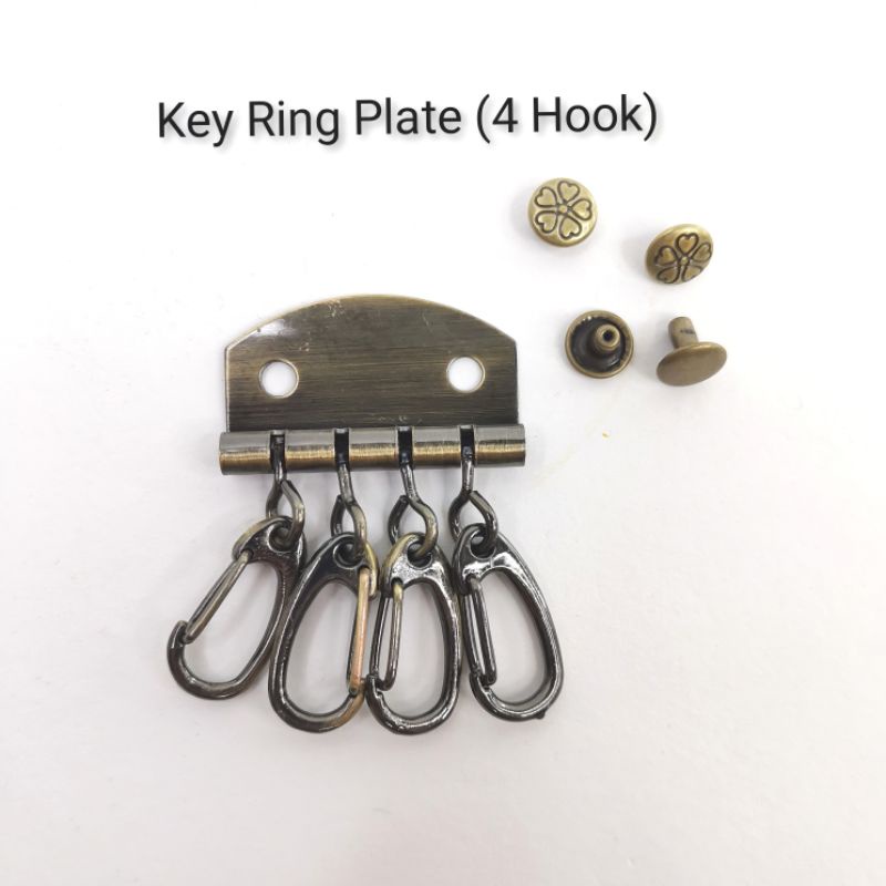 Bronze Key Ring with Rivet Buttons (4 Hook) | Shopee Malaysia