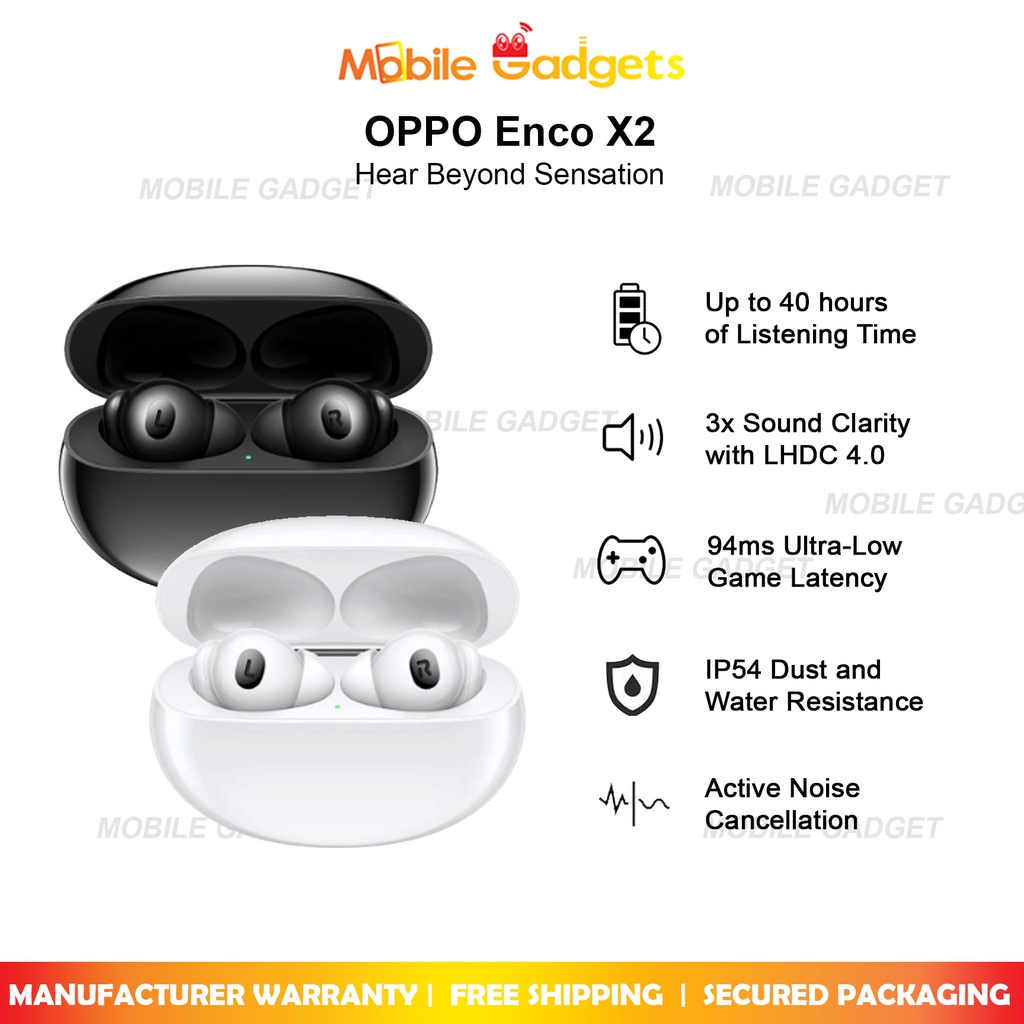 Oppo Enco X2 Tws Noise Cancelling Earbuds Original New Set Shopee Malaysia 6431