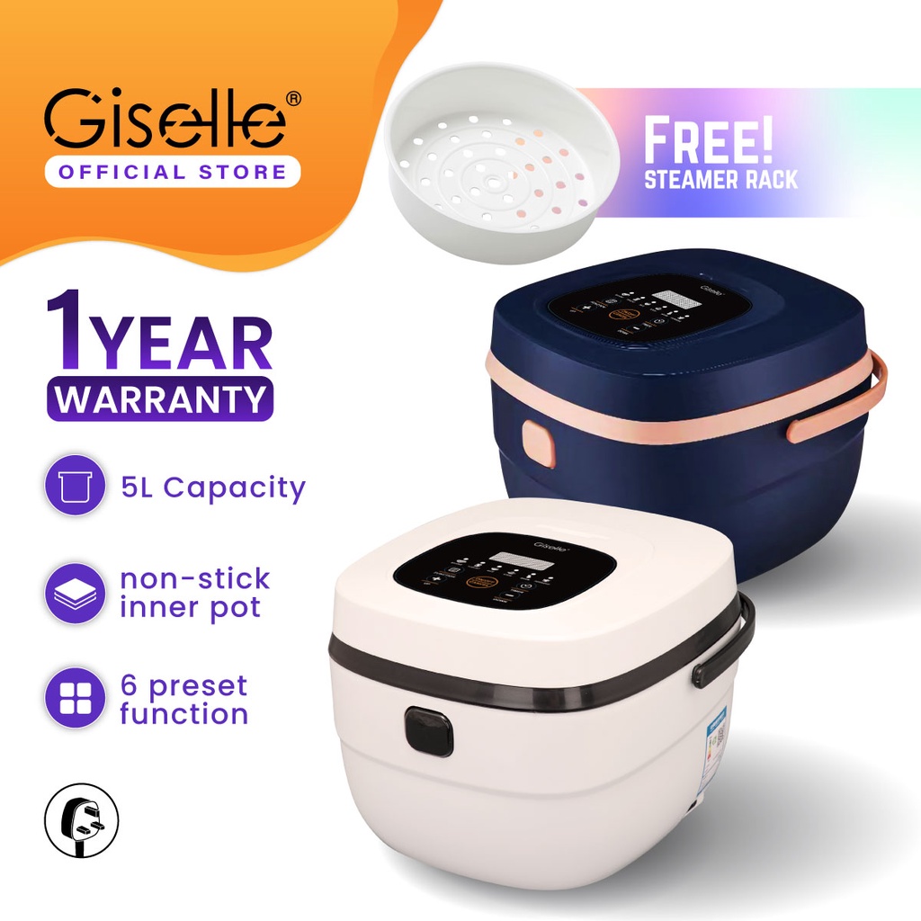 Giselle Electric Rice Cooker (3L/5L) with Non-stick Pot and FREE ...