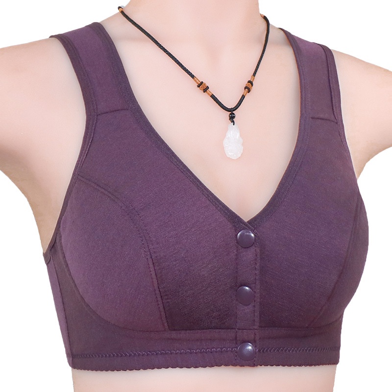 Womens Front Button Bra Underwear Breathable Sport Bra Elderly