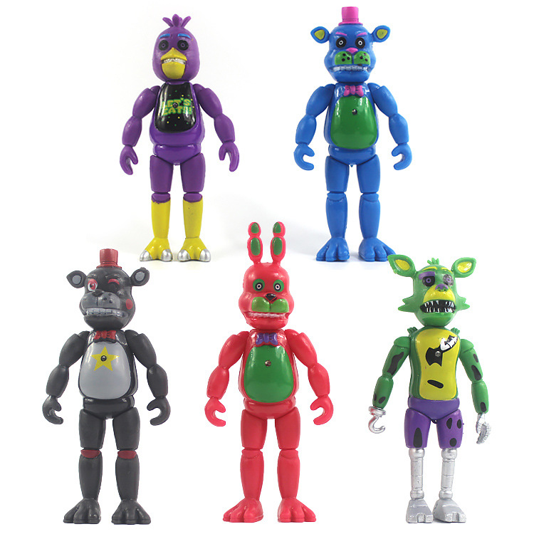 5PCS A Set Fnaf Five Nights at Freddy´s 5.5 Action Figures With Light Toys  Gift 