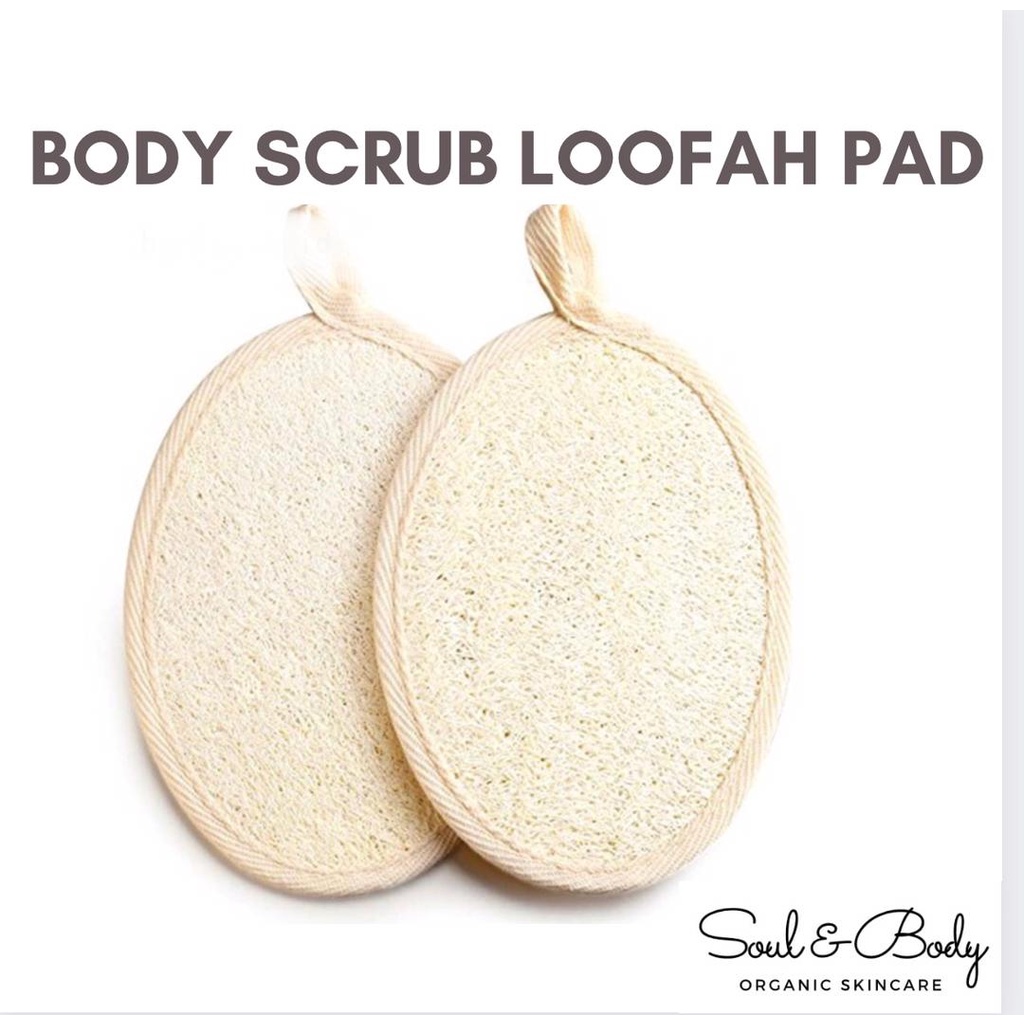 Exfoliating Loofah Pad Body Scrubber, Made with Natural Egyptian Shower
