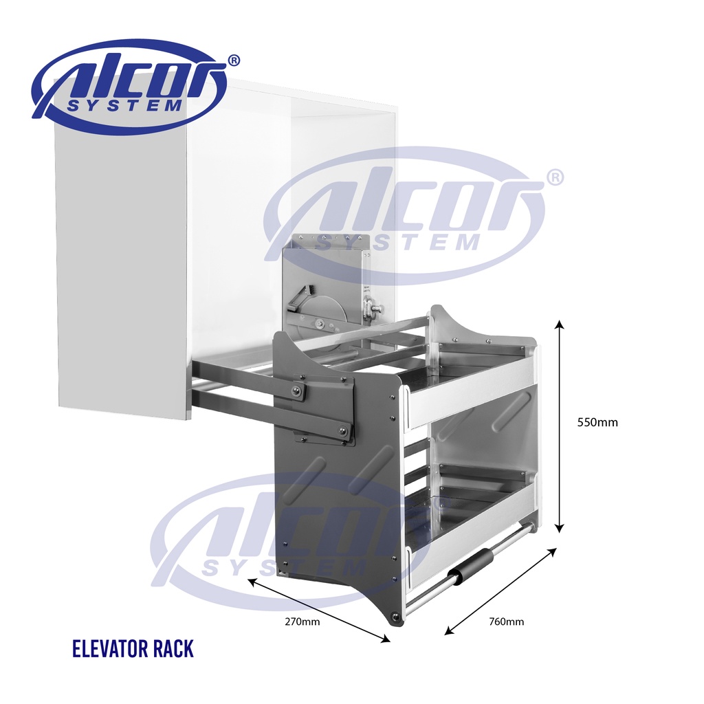 Alcor Sytem Elevator Rack for Cabinet 800mm Kitchen Basket Top Cabinet ...