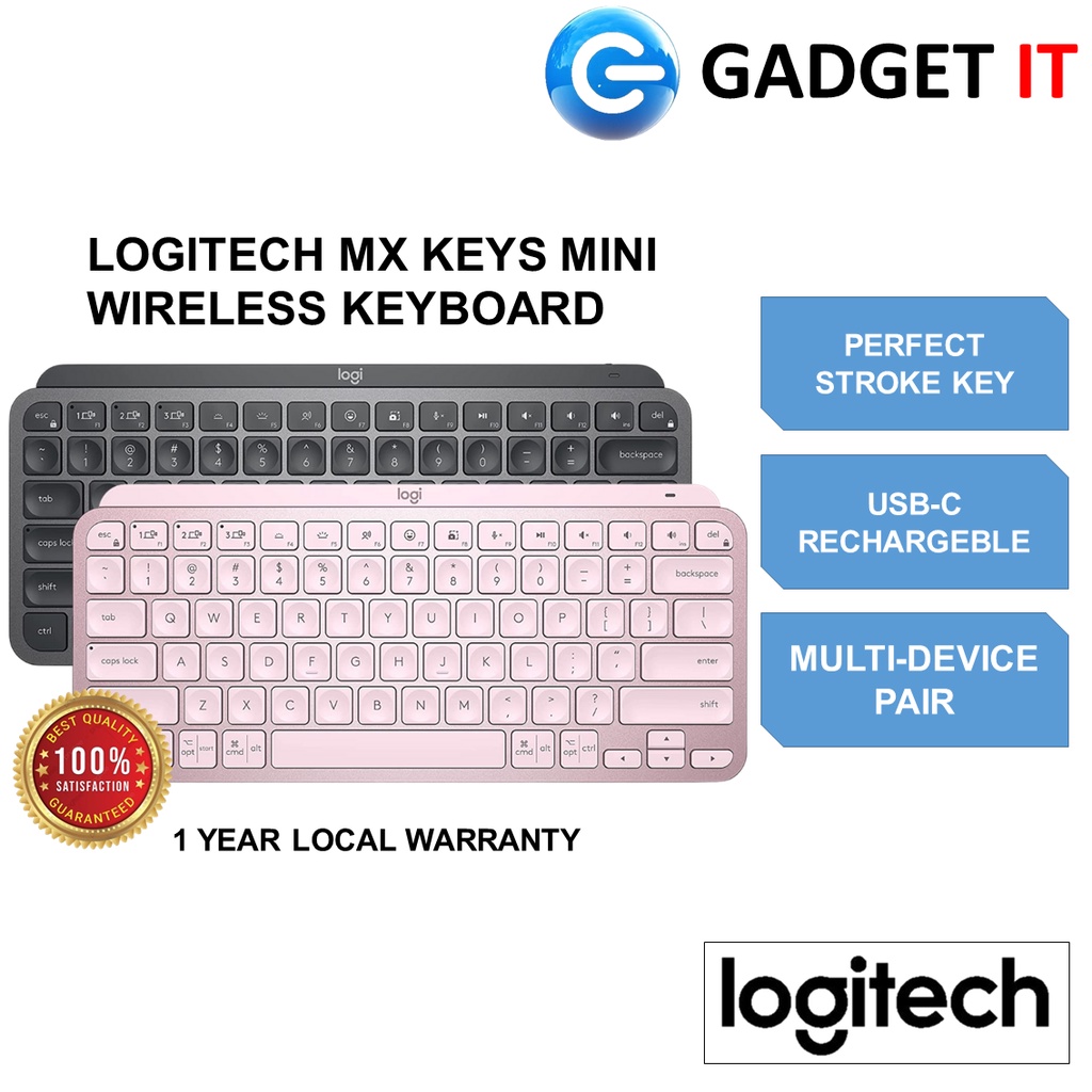 Logitech Mx Keys Mini Minimalist Wireless Iluminated Bluetooth Keyboard 