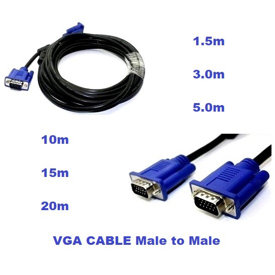 VGA Cable 3m 5m 10m 15m 20m for Monitor Projector Shopee Malaysia