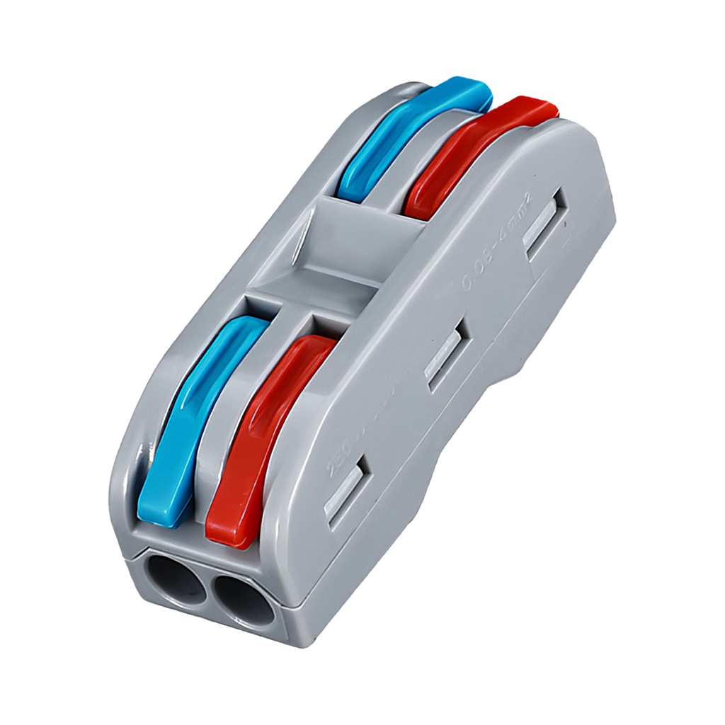 SPL2 Fast Wire Connector Dual Color Red Blue Reusable Spring Terminal 2 ...
