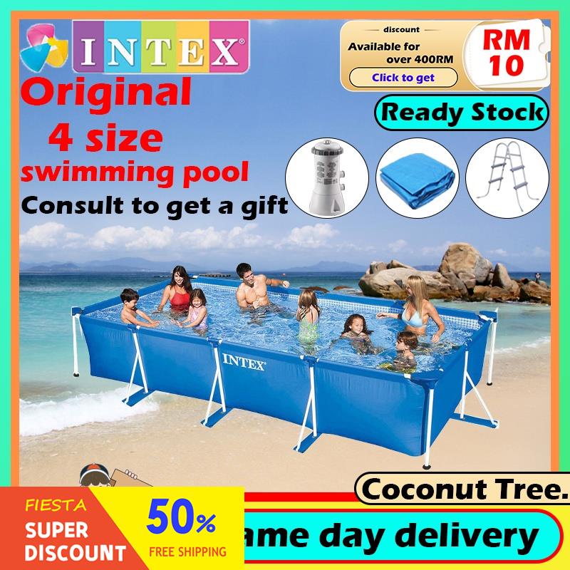 ↂ Ready Stock INTEX 4 Sizes Large Swimming Pool Kids steel tube Pipe ...