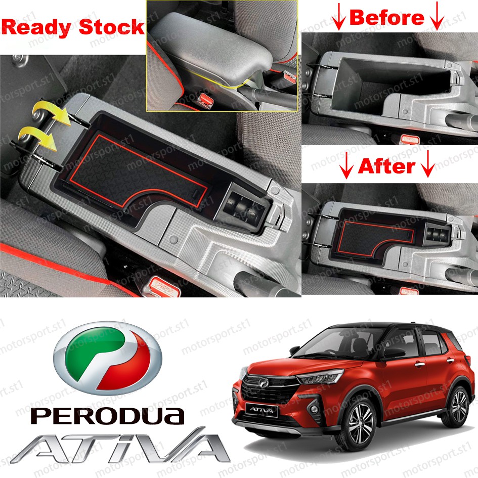 [Ready Stock]Perodua Ativa Armrest Storage Box Console Organizer for ...