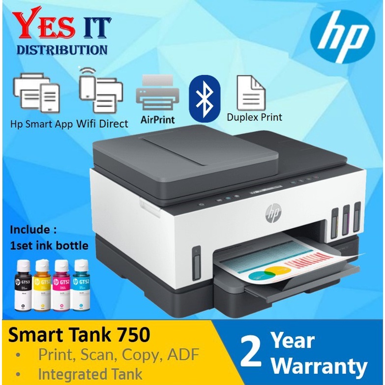 [New Model] HP Smart Tank 750 AllinOne Printer (6UU47A) Shopee Malaysia