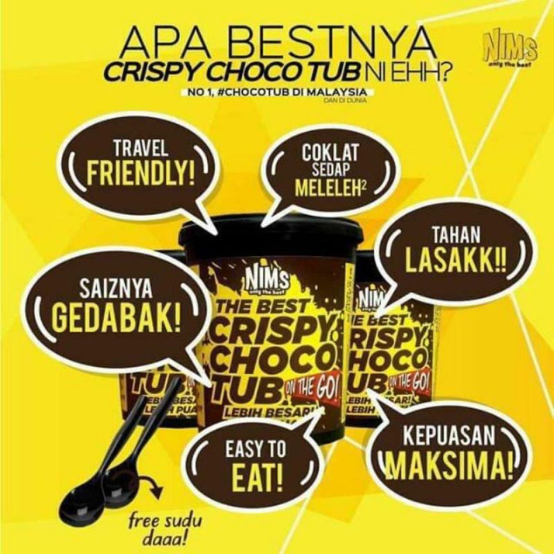 Nims Crispy Choco Tub ( Coco ball, Coco rice, Coco Crunch)termasuk Kos ...