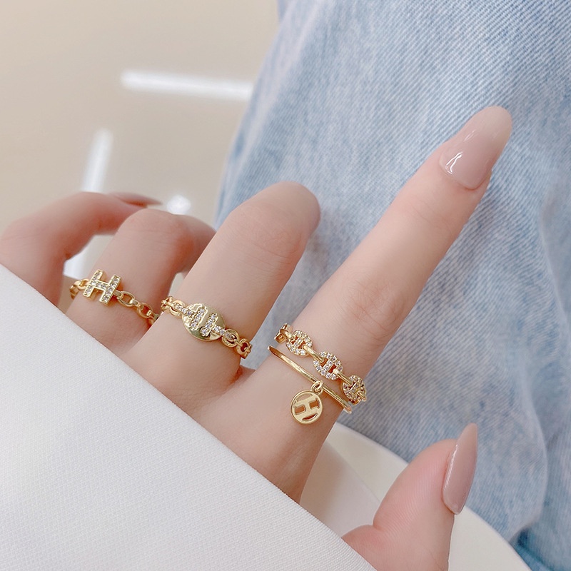 Letter h clearance gold ring