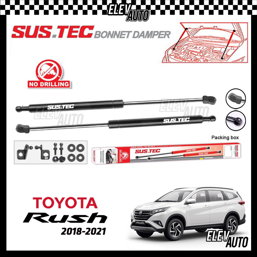 Toyota Rush 2018 - 2021 SUSTEC Front Hood Damper Bonnet Gas Lifter Twin ...