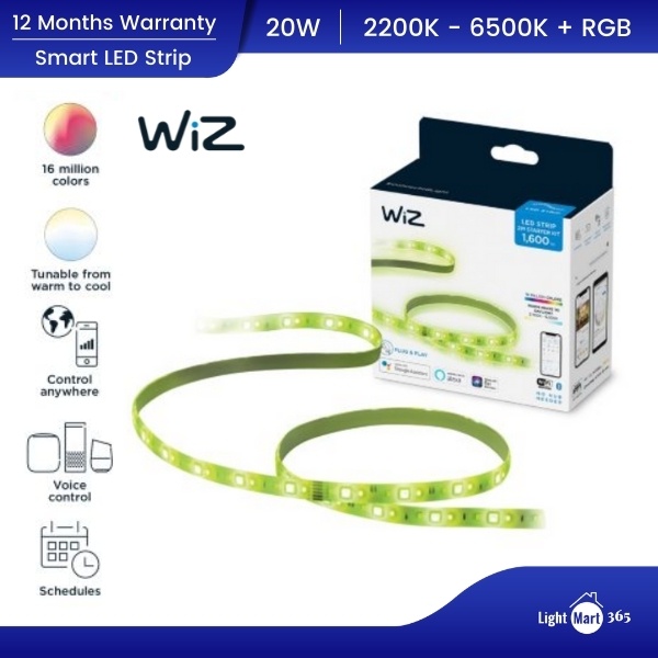 Philips Wiz Smart Lighting White And Coloured Led Strip 2 Meter Starter Kit 1m Extension 9548