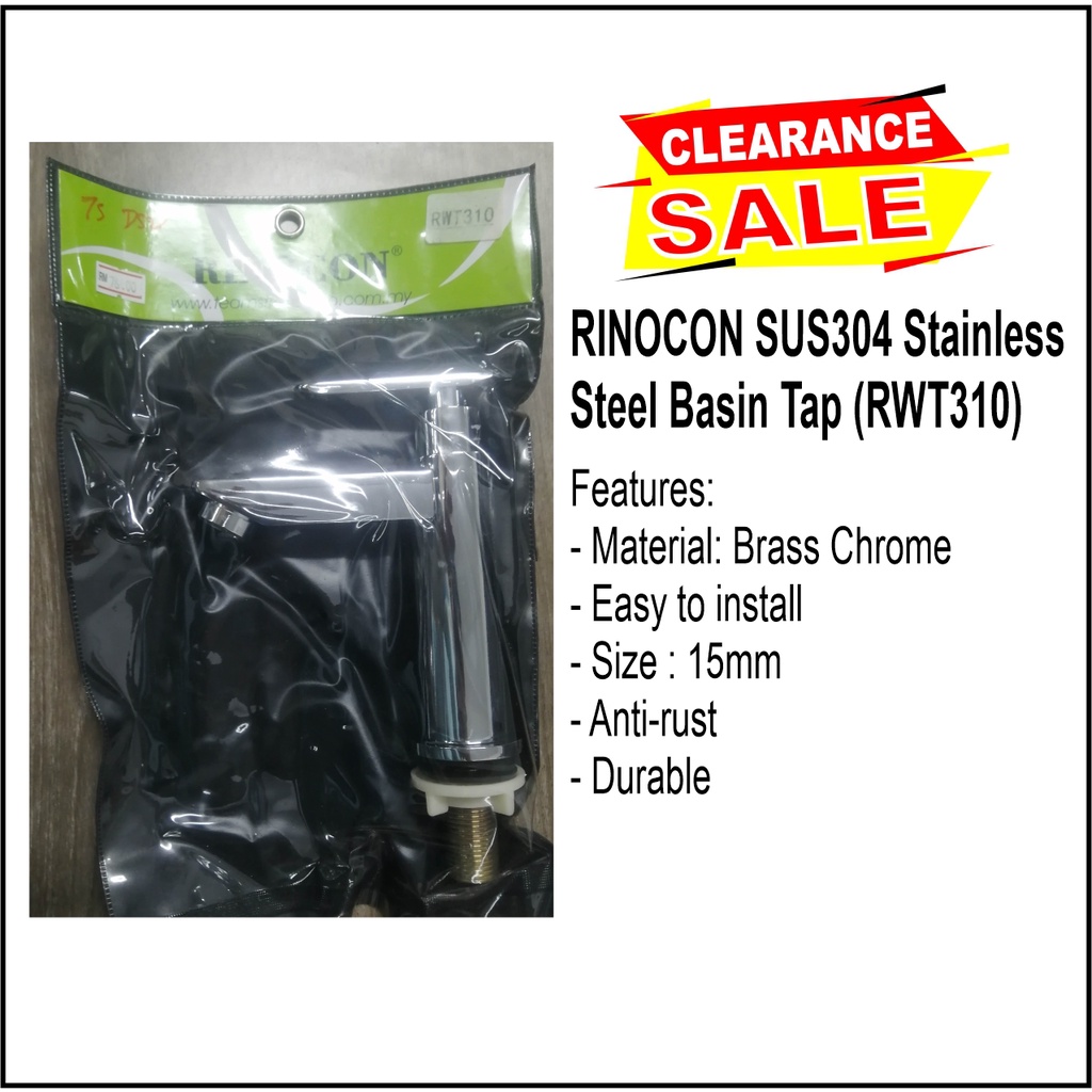 RINOCON SUS 304 Stainless Steel Basin Tap RWT310 | Shopee Malaysia