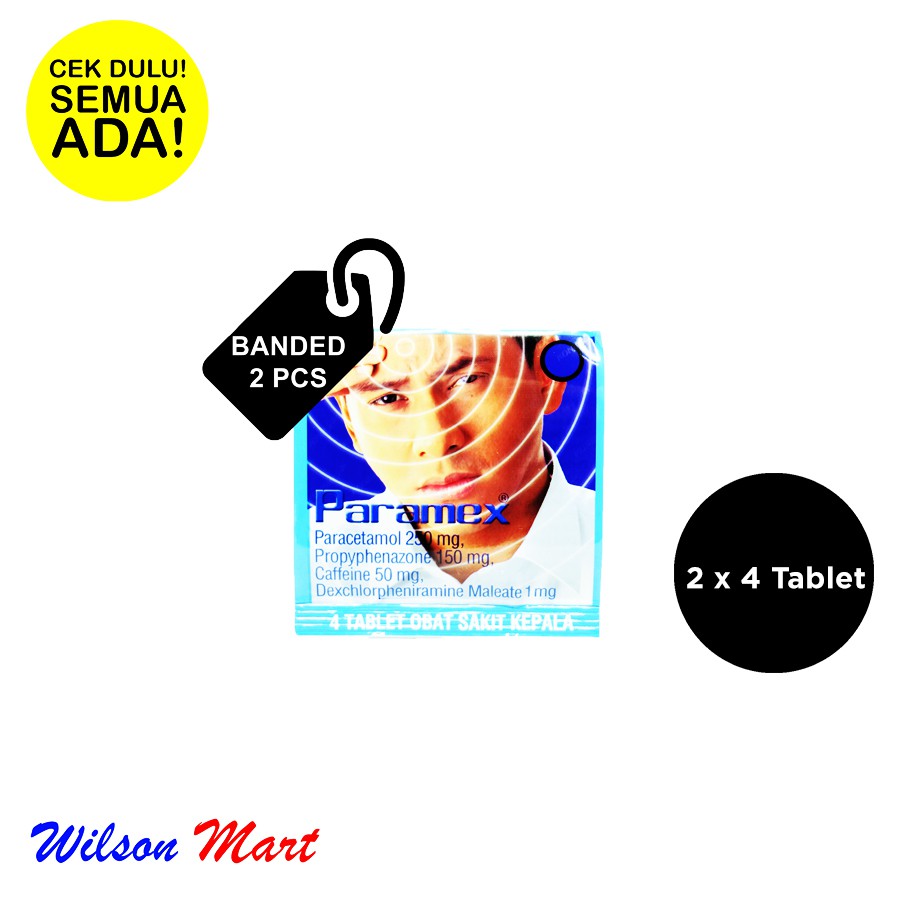 PARAMEX HEAD PAIN MEDICINE CONTAINS 4 BANDED TABLETS 2 PCS | Shopee ...