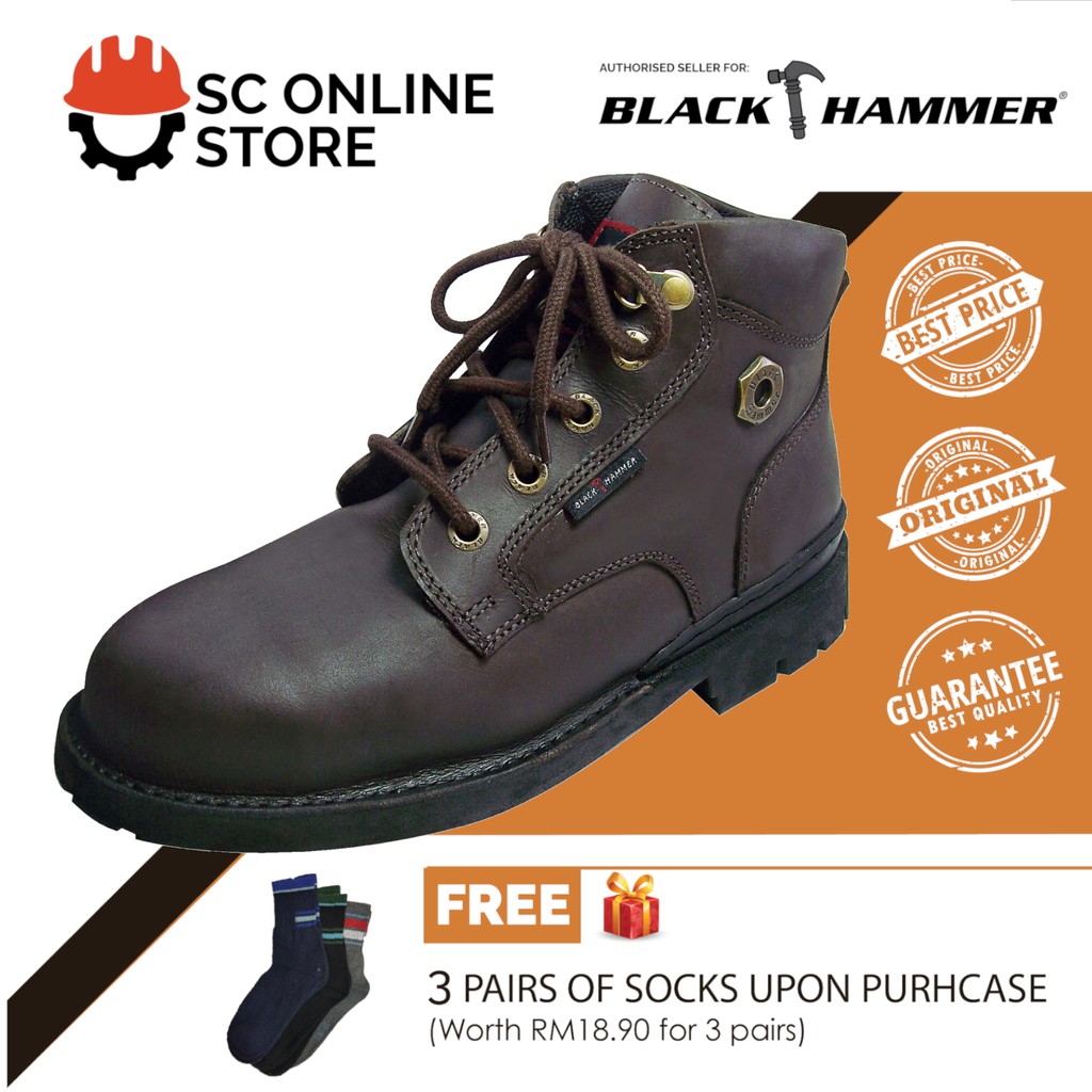 Black Hammer 4000 Series Mid cut Lace up Safety Shoes BH 4660 | Shopee ...