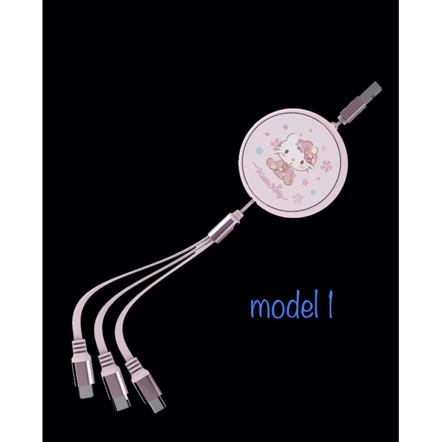 [Genuine] Hello Kitty USB cable 3 in 1 fast charging (100% original ...