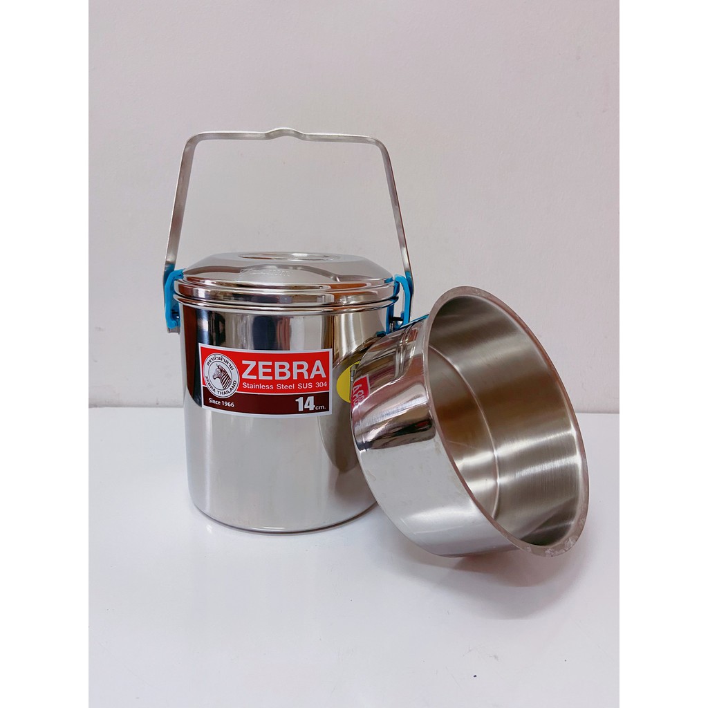 ZEBRA 2.0L Loop Handle Pot Auto Lock Double Bowl 14cm Stainless Steel ...