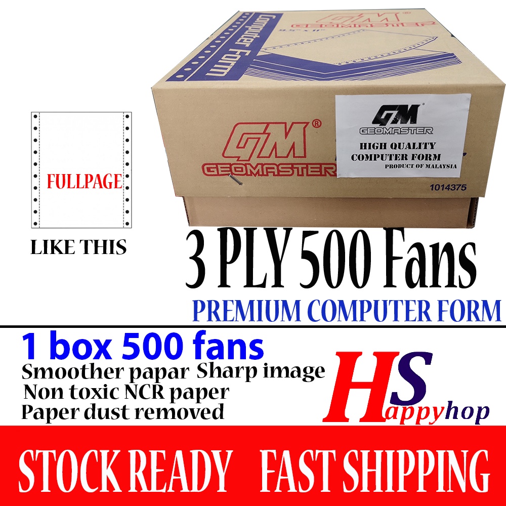 3ply computer form -500fans full high white | Shopee Malaysia