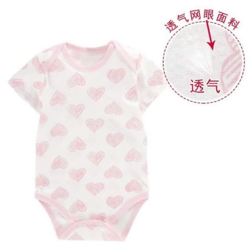 short sleeve baby heart romper
