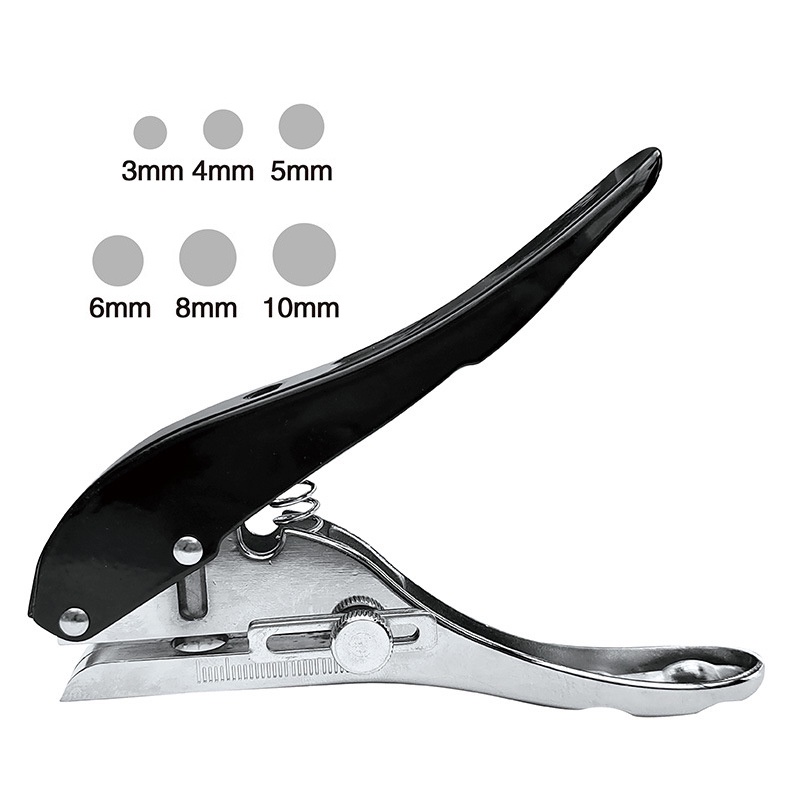 thumbnail image 2 of Kucaa Heavy Duty 2/5 Inch (10mm) Single Circle Hole Punch - Metal Hand-Held For ID Cards, PVC, & Paper 2 of 11