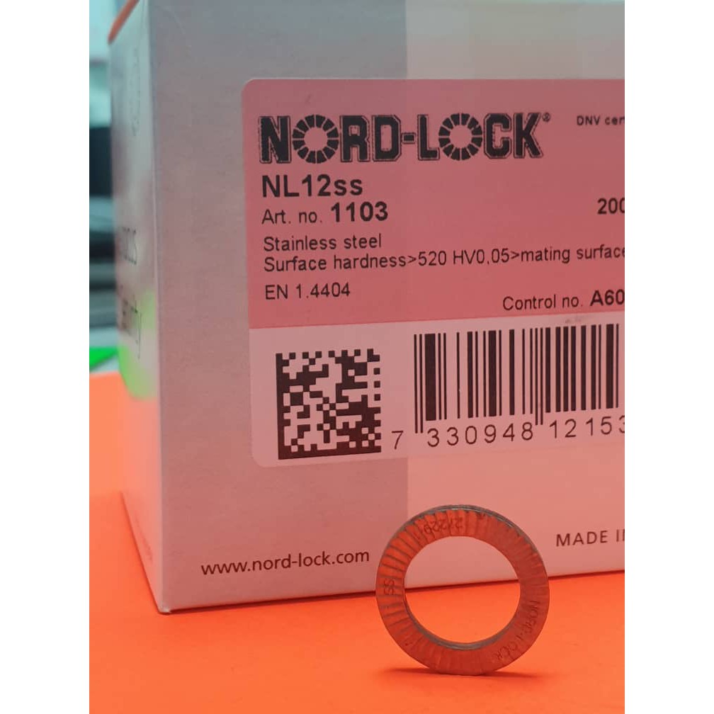 NL12NORD LOCK WEDGELOCKING WASHERS (STAINLESS STEEL) WITH ORIGINAL