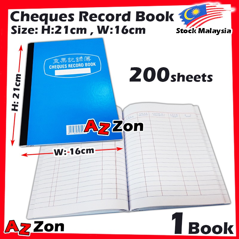 Cheque Record Book Buku Record Bank Cek 支票记录簿 | Shopee Malaysia