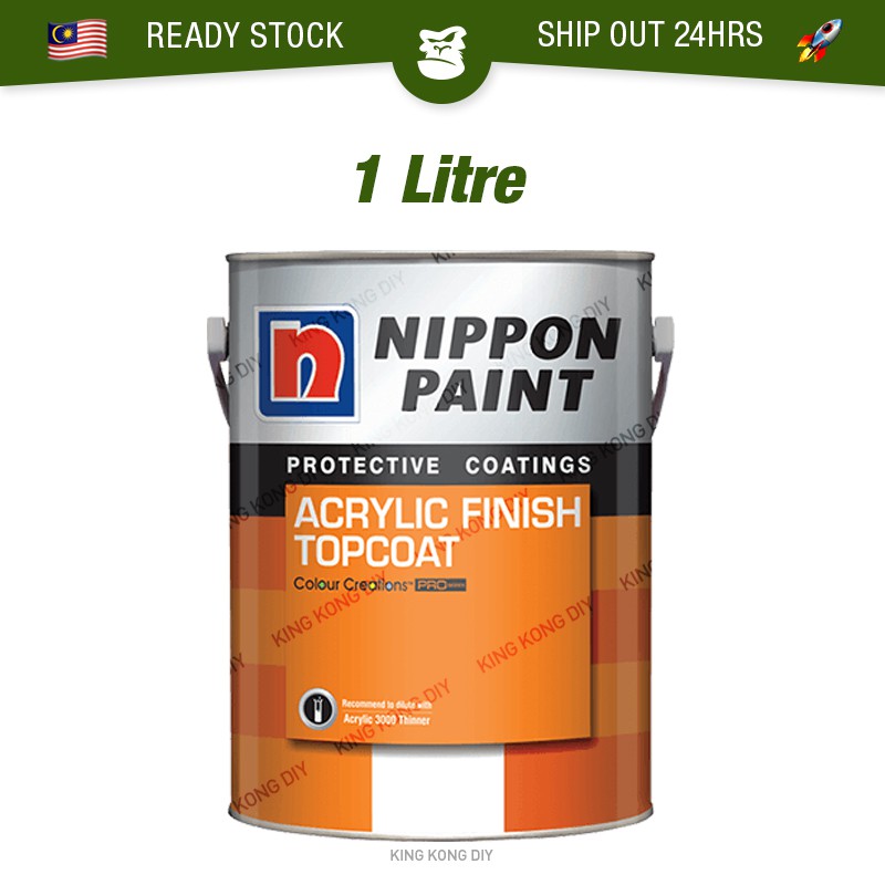🔥READY STOCK🔥 1L NIPPON PAINT Acrylic Finish Topcoat Gloss Top Coat