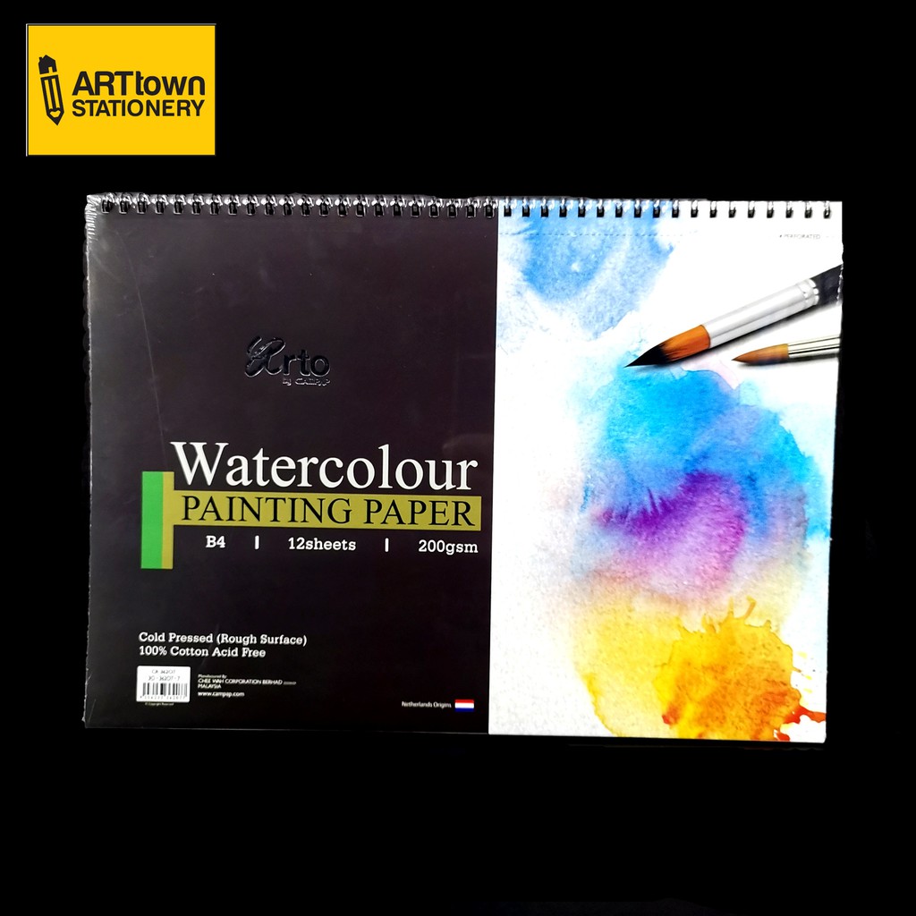 Arto Watercolour Painting Paper Wire-O B4 200gsm 12's | Shopee Malaysia