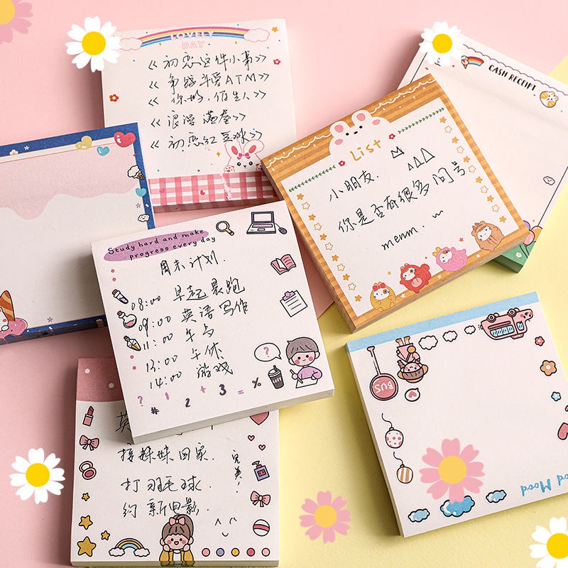 80 Sheets Cute Cartoon Little Girl Sticky Notes Memo Pads 80张可爱卡通小女孩便利贴 ...