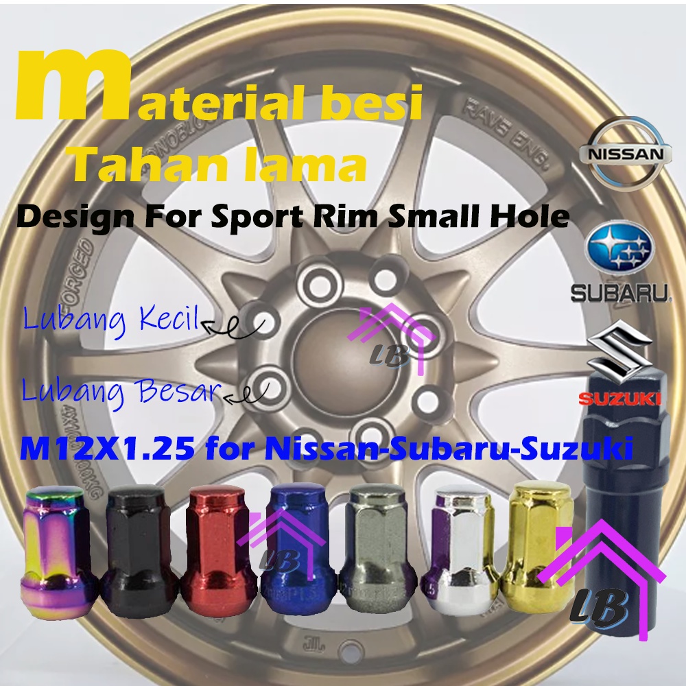 Heptagon Nut 1.25 Lock Nut Wheel Nut Sport Rim Skru Tayar Kereta Tayar