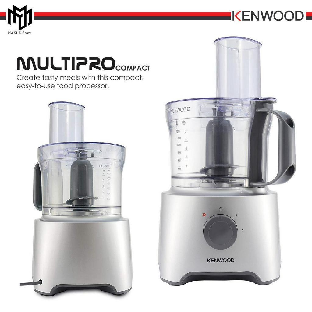 Kenwood MultiPro Compact Food Processor, 2.1 Liters, 800 Watt, Silver -  FDP301SI