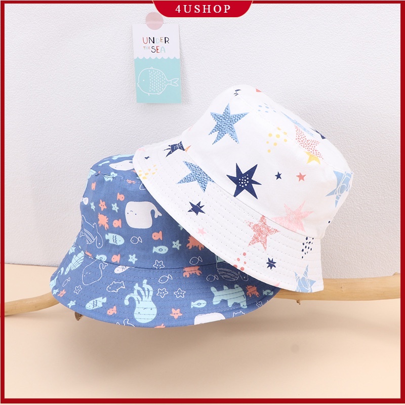 Pattern Kids Cartoon Toddler Cap Bucket Baby Boys Sun Hats Hat