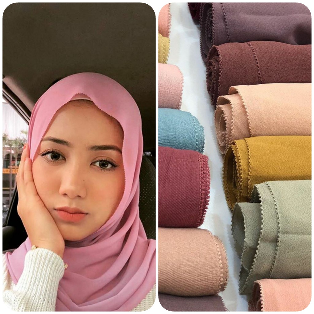 Premium Chiffon Eyelash Shawl (Heavy Chiffon) | Shopee Malaysia