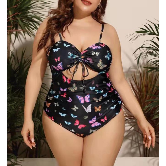 2022 Women New Swimsuit One Piece Plus Size Push Up Swimwear Large Big  Plussize Swimming Suits