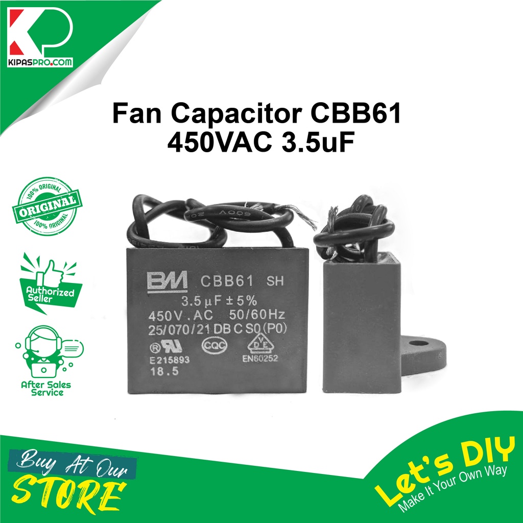 BM FAN CAPACITOR CBB61 3.5UF 450VAC | Shopee Malaysia