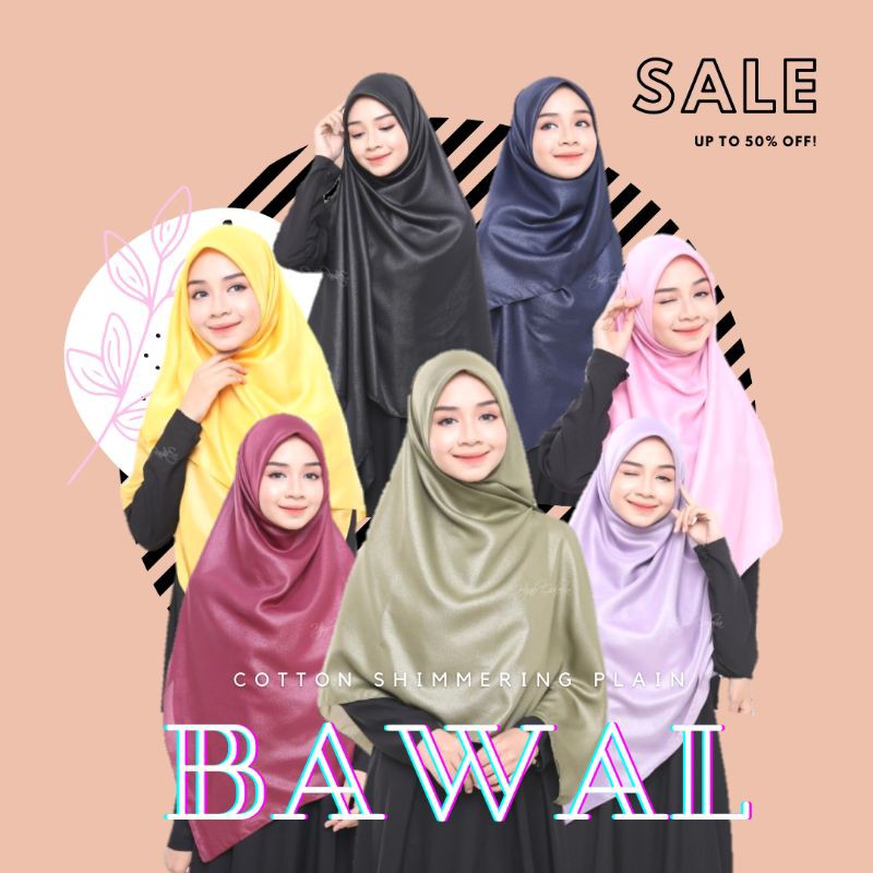 Hijab Galeria Cotton Shimmering Crepe Plain Bidang 60/ Tudung Bawal ...