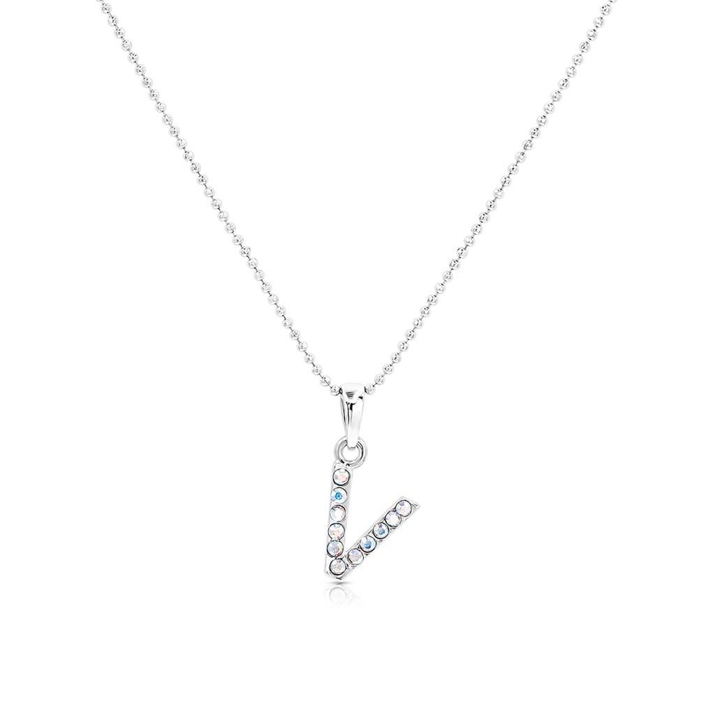 SO SEOUL Personalised Initial Alphabet Letter Swarovski Aurore Boreale Crystal Pendant Necklace Shopee Malaysia