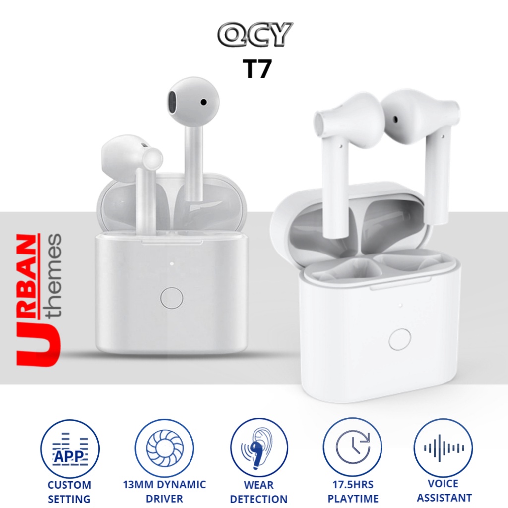 QCY T7 TWS Wireless Earbuds With APP Customization Bluetooth 5.1 HiFi Stereo Bass ENC Noise Cancelling And Mic