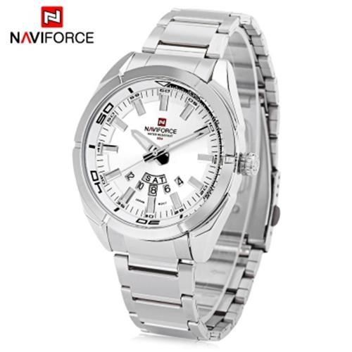 NAVIFORCE NF9038M MALE QUARTZ WATCH DATE DAY DISPLAY 3ATM STAINLESS STEEL