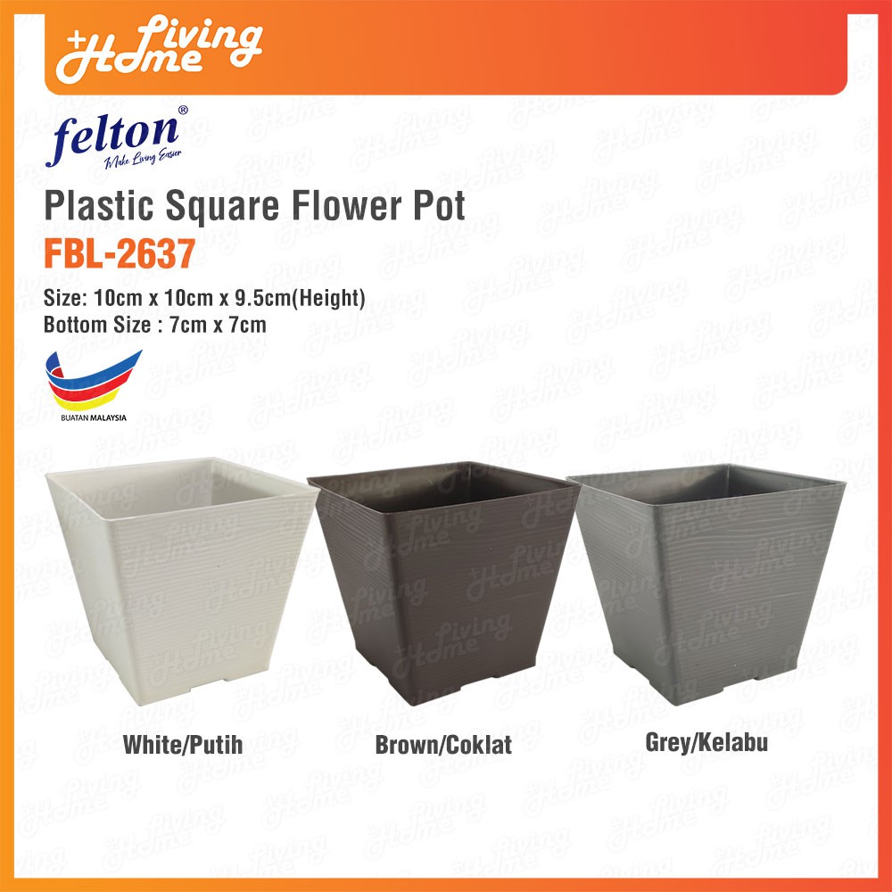 Square Plastic Nursery Flower Pot Pasu Bunga Pokok Plastik Diameter ...