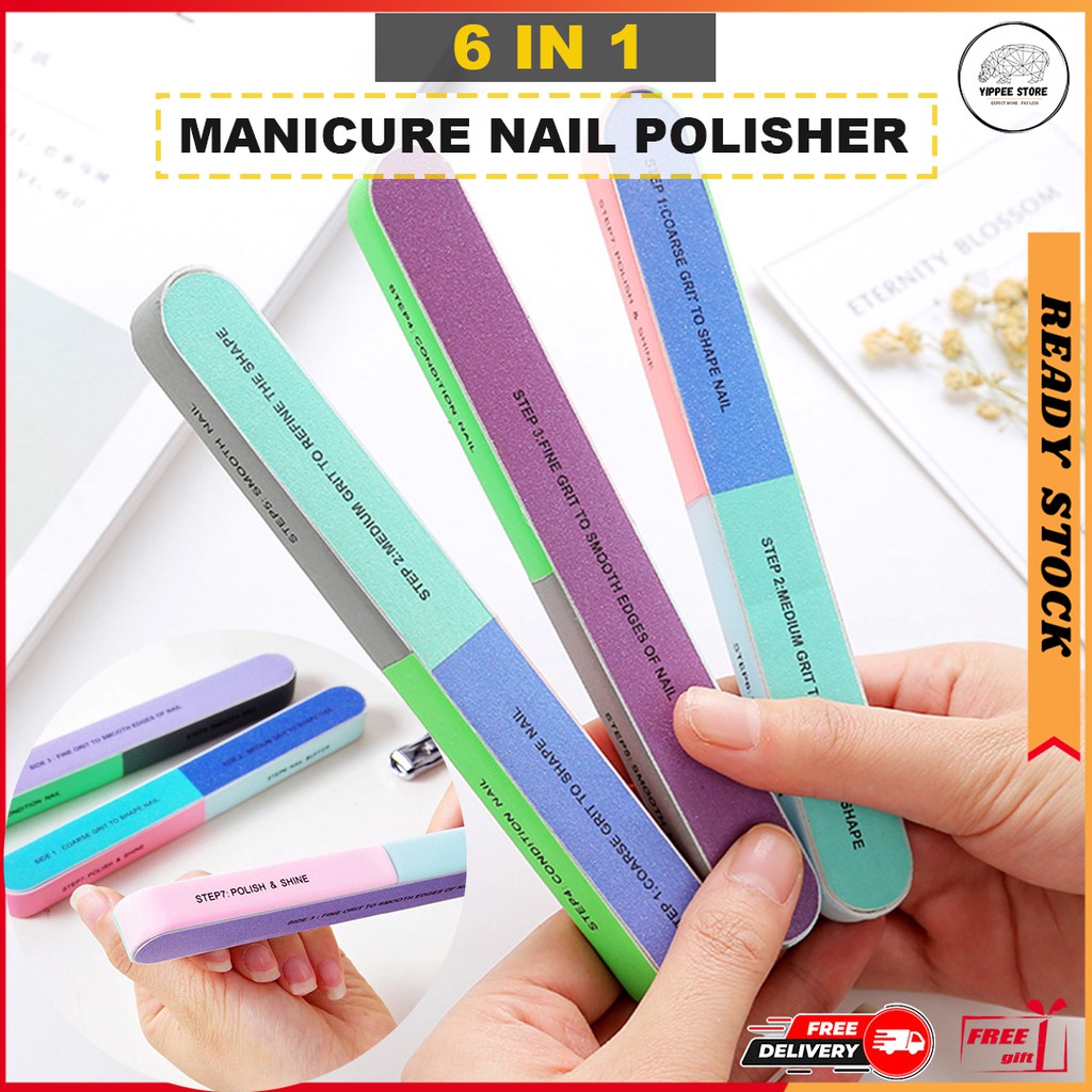 💥 Harga Borong 💥 YIPPEE Six-Sided Polishing Nail Polisher / Manicure ...