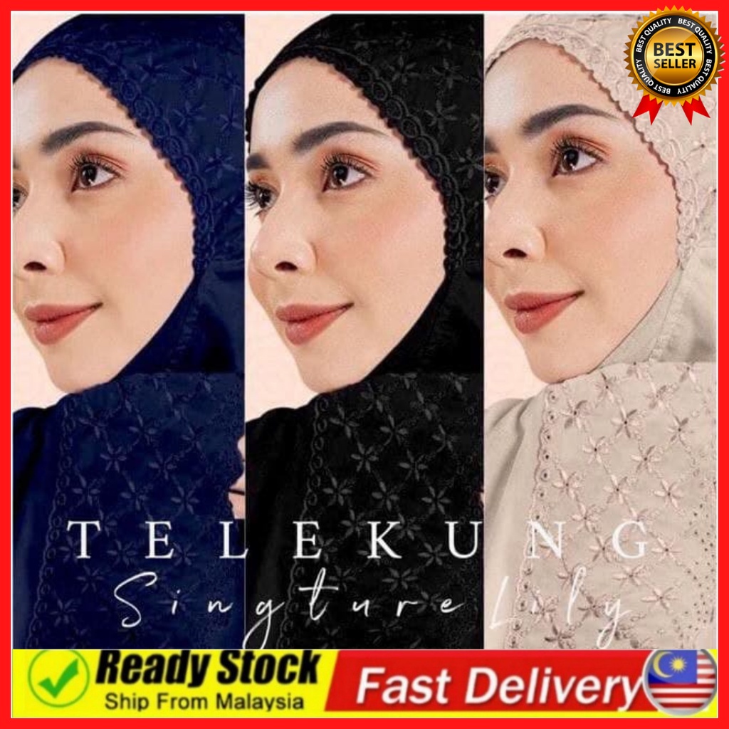 Goods In Stock Shopee Exclusive 🔥hot Sales🔥 Telekung Cotton Signature Lily 100 Cotton 4761