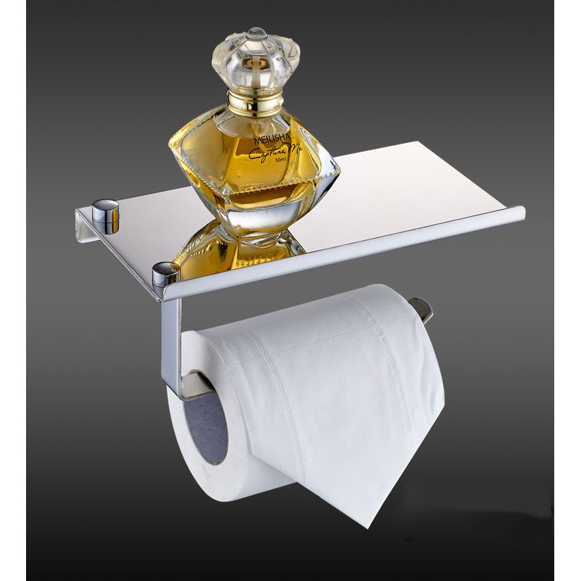 New Stainless Steel Shelf Toilet Paper Holder Mobile Phones Holder