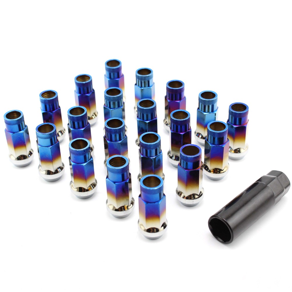 Wheel Mate 12x1.25 48mm Muteki SR48 Green Blue Open End Lug Nuts (QTY